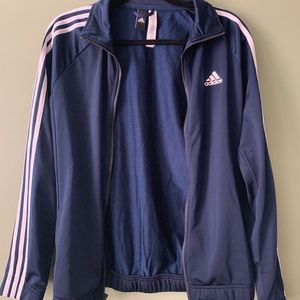 Adidas Striped Track Jacket in Navy